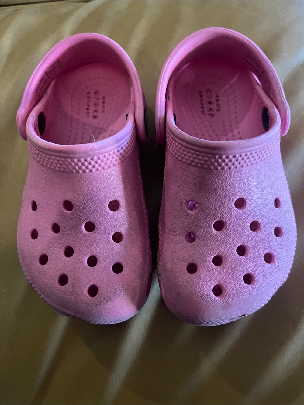 Girls pink crocs size 9